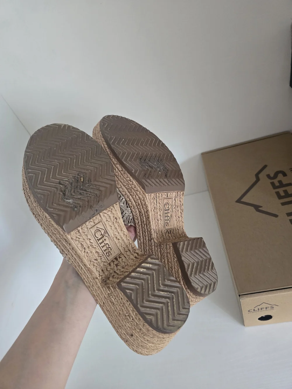 Women's Beige Woven Block Heel Sandals